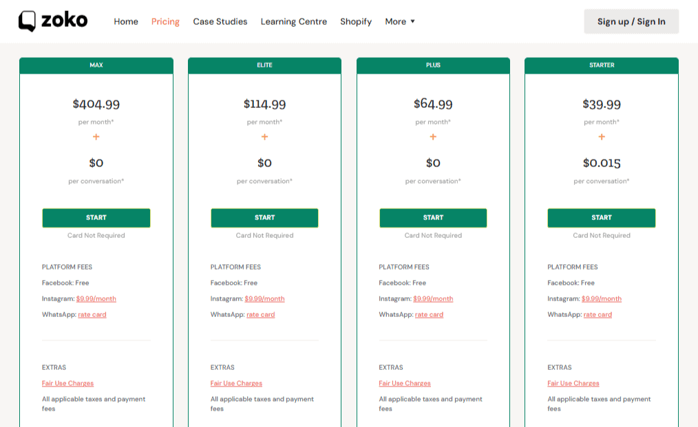 ZOKO Pricing