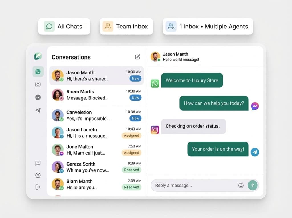 Modern chat interface for customer support and communication.