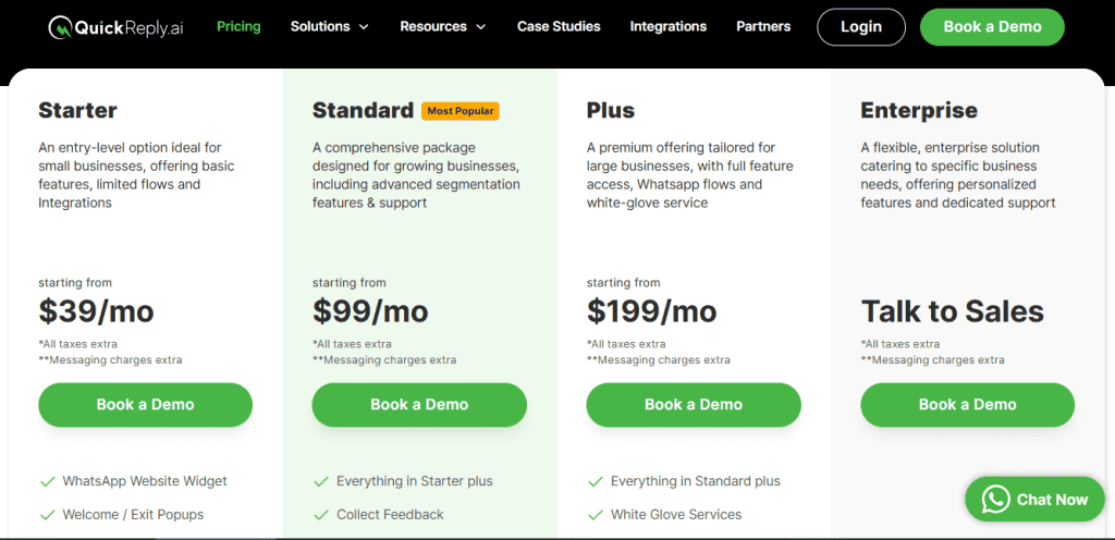 QuickReply Pricing